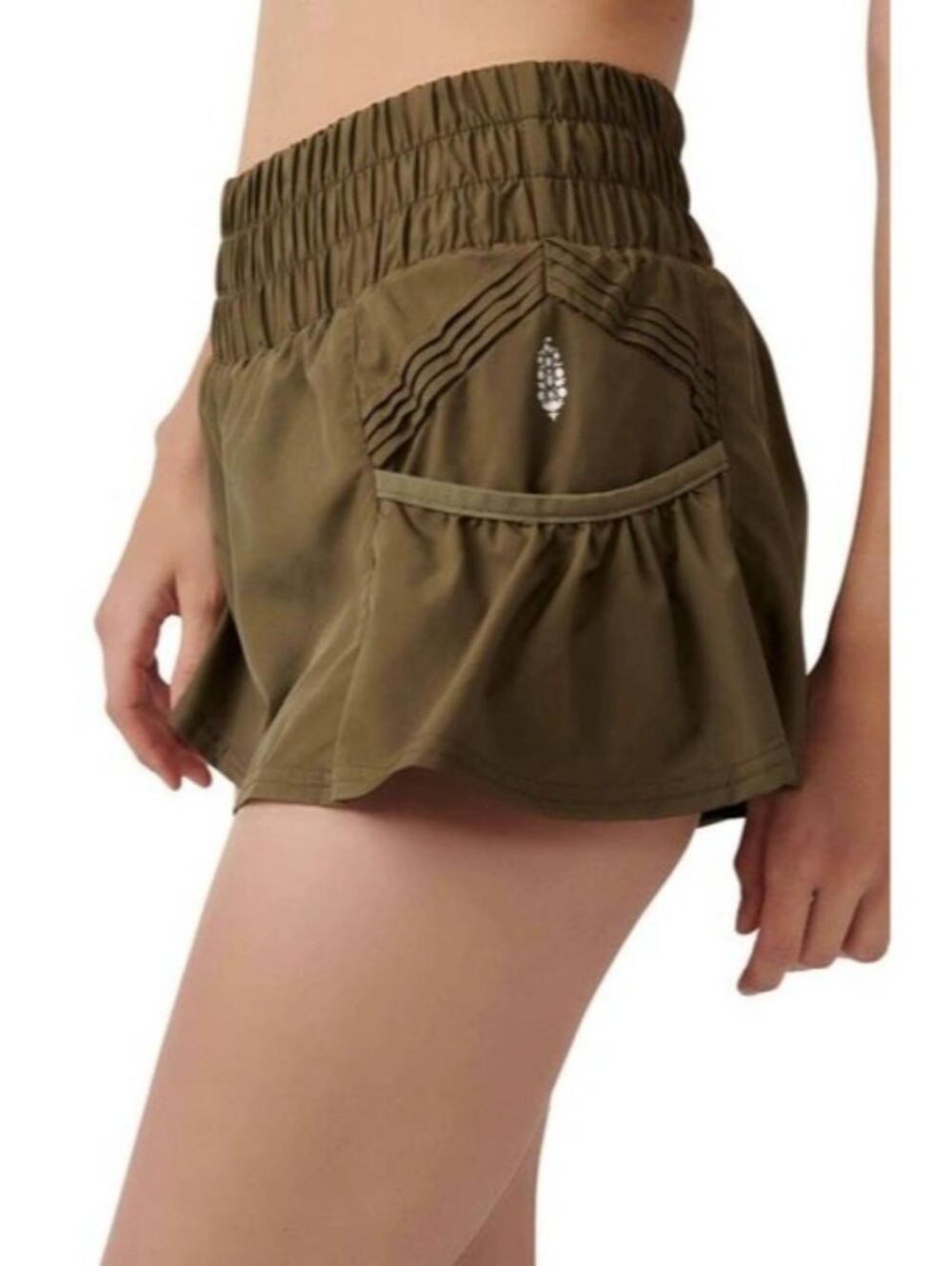 Free People Movement Olive High-Waist Athletic Shorts - Picture 2 of 8